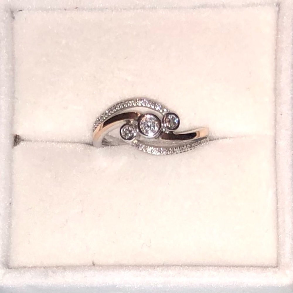 NEW .52ct Natural 10k Rose Gold & 925 Diamond Ring